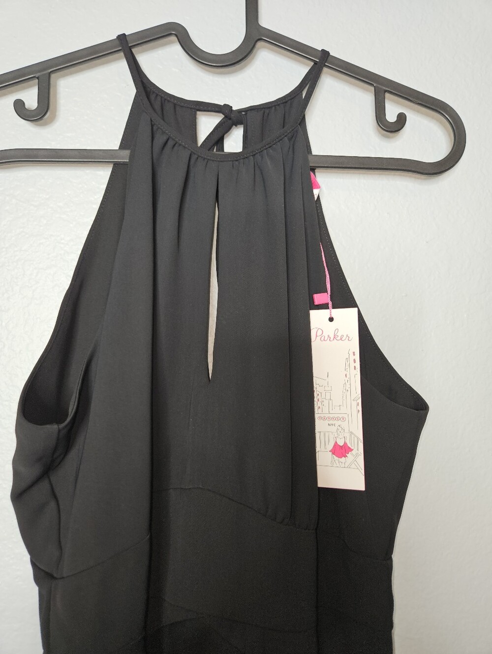 Parker NEW Phoenix Combo Ruffle Dress Black Size 0 - Picture 5 of 11